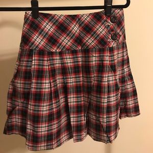 Plaid pleated skirt